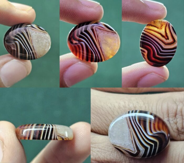 Natural Banded Agate Cabochon – Unique Striped Gemstone