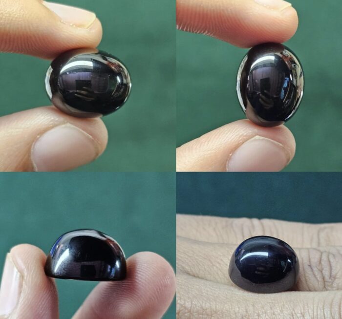 Premium Black Obsidian Gemstone | Polished Cabochon Stone