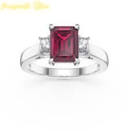 3 Stone Emeraled Roby Ring